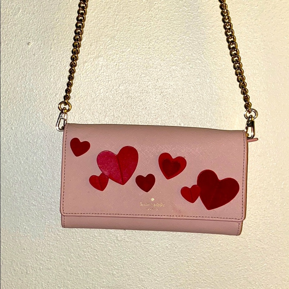 Kate Spade Heart crossover and clutch purse